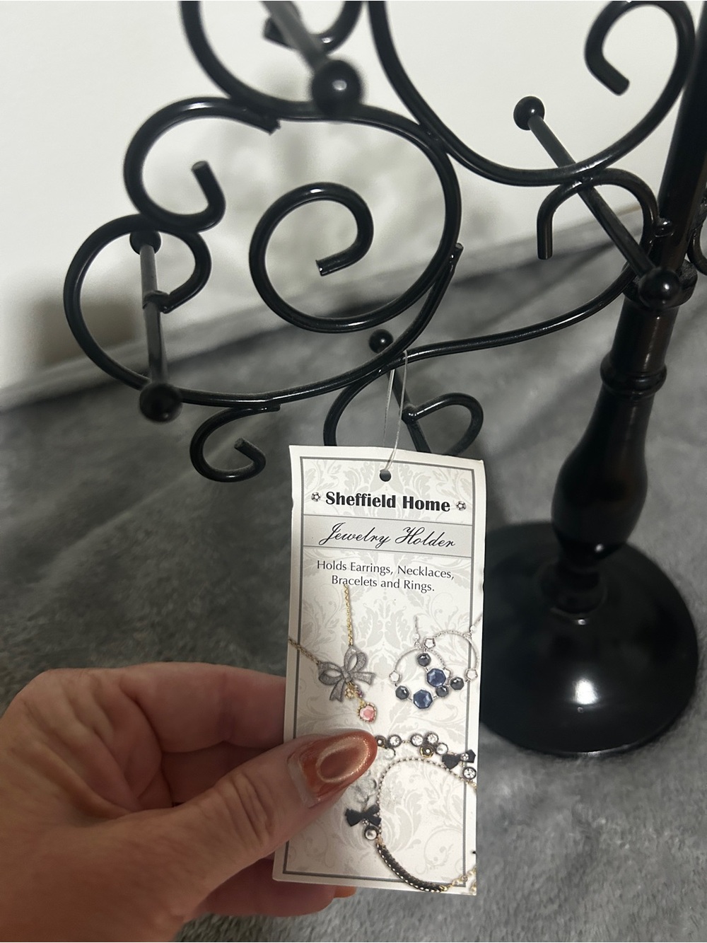 NWT Jewelry tree stand Sheffield Home Black Swirl - Picture 5 of 7